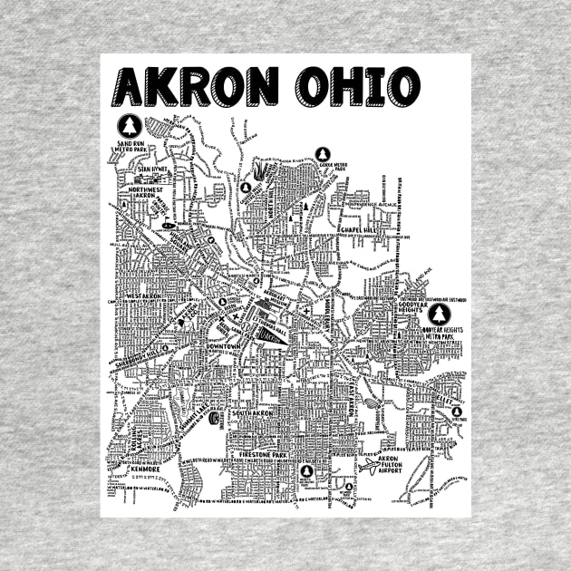 Akron Ohio Street Map by fiberandgloss